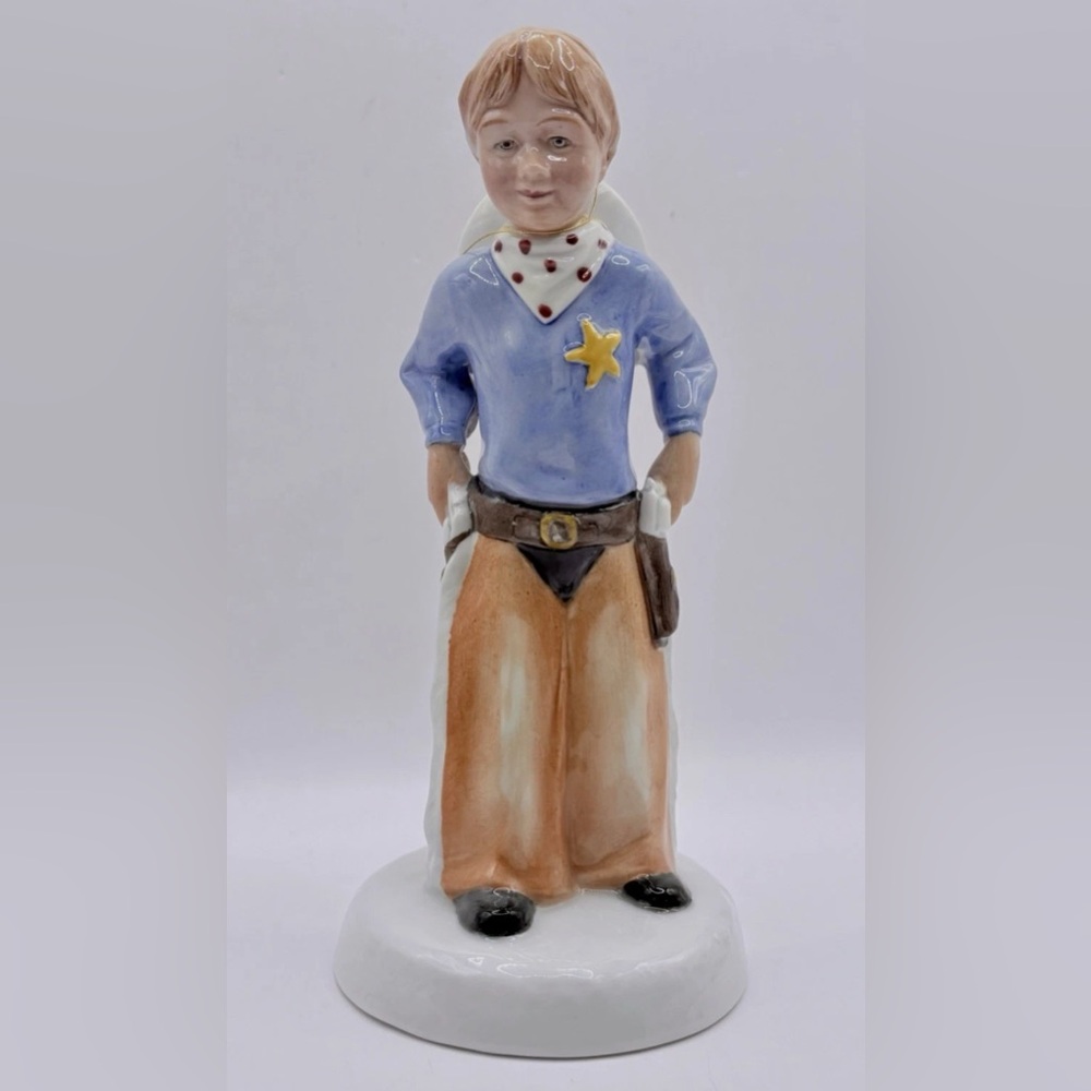 Royal Doulton Childhood Days Stick Em Up Vintage Porcelain Figure 7.5”H #2981